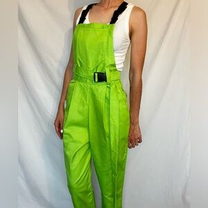 Love Too True - Neon Green Utility Overalls - Women’s size XS